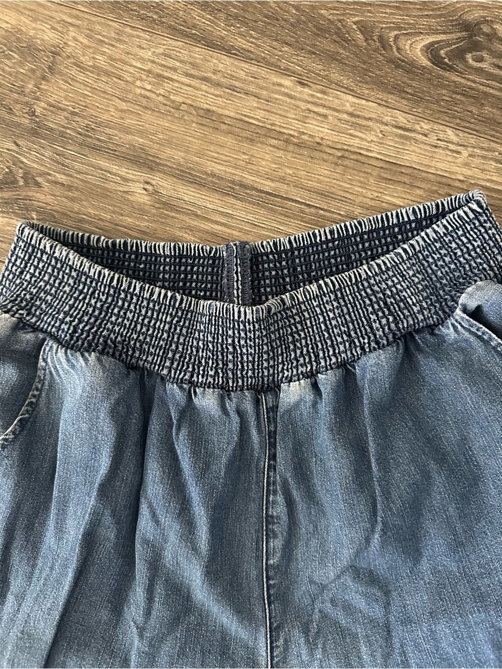 American Eagle Dark Blue Denim Elastic Waist Denim Jeans - Picture 3 of 4